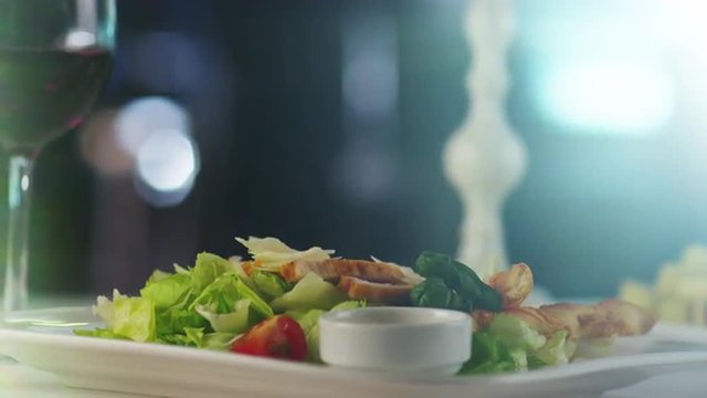 Ceasar Salad in Luxury Restaurant