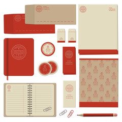 Vector stationery template design for cafe, shop, confectionery