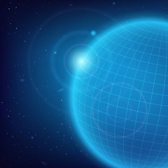 Blue planet in cosmos