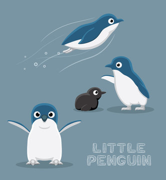 Little Penguin Cartoon Vector Illustration