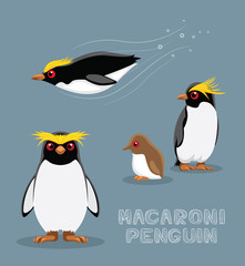 Obraz premium Macaroni Penguin Cartoon Vector Illustration
