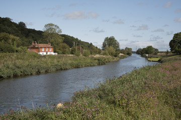 Fototapeta na wymiar The River Rother seen from Iden Lock near Rye East Sussex UK