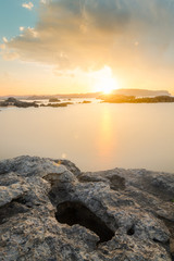Obraz premium Sunset on the beach of Ris in Noja, Cantabria