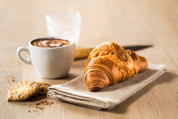 Croissant breakfast - obrazy, fototapety, plakaty