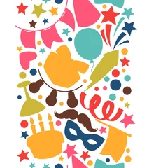 Fototapeten Carnival show and party seamless pattern with celebration © incomible