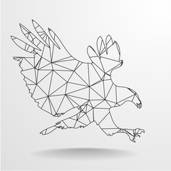 Naklejka premium Polygonal Eagle Outline