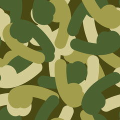 Military texture from penis. Army seamless pattern of sexual org