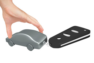 Hand with car keys