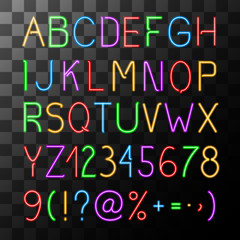 Neon Alphabet Set