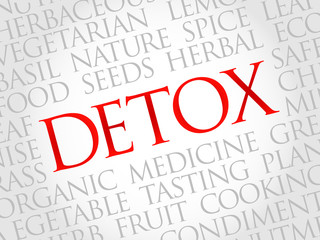 Detox word cloud, health concept