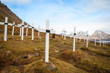 Fototapeta premium Cemetery in Longyearbyen, Svalbard