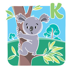 Funny koala. Alphabet K