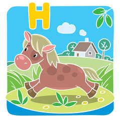 Little horse or pony. Alphabet H