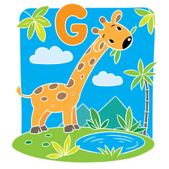 Funny giraffe. Alphabet G