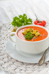 Tomatensuppe mit Croutons