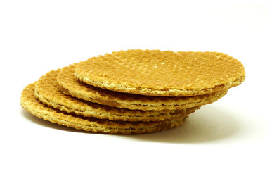 Isolated golden waffle