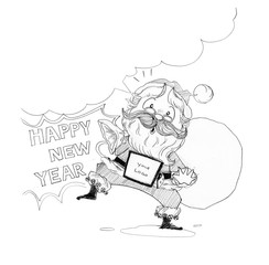 Santa Claus carrying a bag