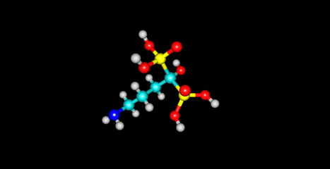 alendronate sodium molecular structure isolated on black