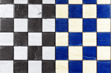 Chess board divided for two colors