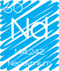 Informative Illustration of the Periodic Element - Neodymium