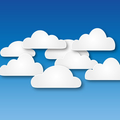 White abstract paper clouds
