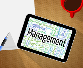Management Word Indicates Text Manager And Business