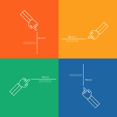 Set a pointing hand with space for text