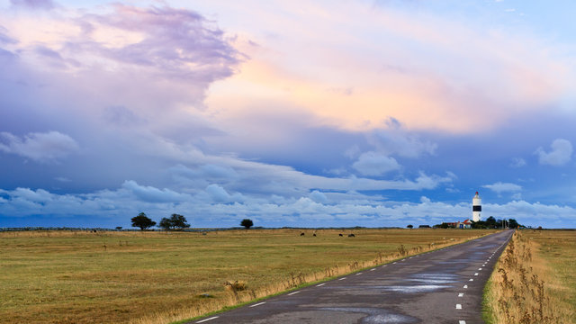 Sunrise behind the clouds, Oland (&Ouml;land) island, Sweden