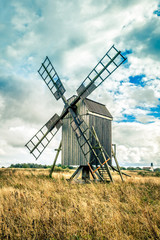 Swedish Traditional Windmill in Autumn