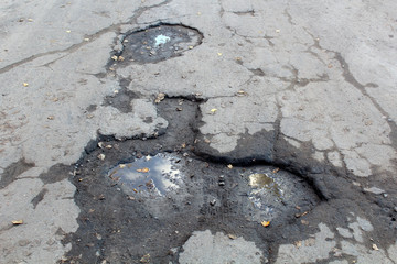  road with potholes