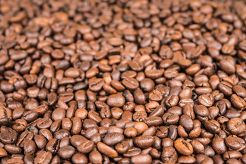 Coffee beans closeup background