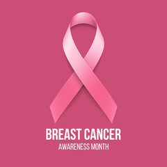 Breast Cancer Awareness Ribbon Background. Vector illustration