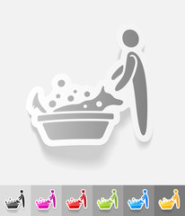 realistic design element. bathing dogs