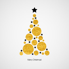 Christmas card with Christmas tree. Vector illustration