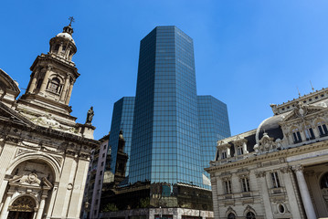 Fototapeta na wymiar Buildings in Santiago de Chile, Chile, 2013