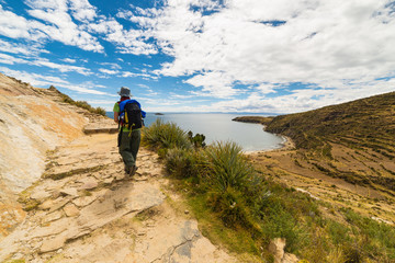 Fototapeta premium Adventures on Island of the Sun, Titicaca Lake, Bolivia