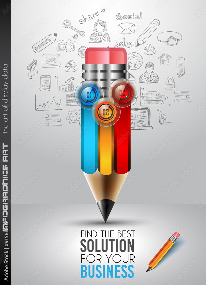 Poster clean infographic layout template for data and information analysis