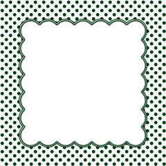 Green and White Polka Dot Frame Background