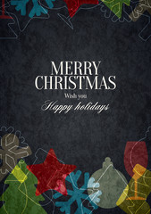 Christmas and New Year. Vector greeting card - 91562887