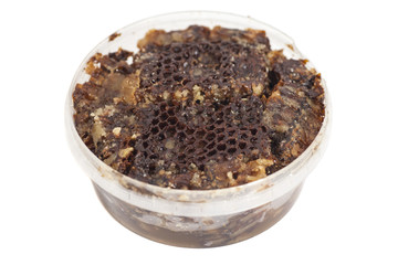 Honeycomb close up on  white