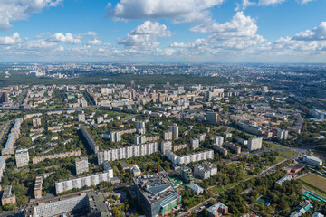 Obraz premium Aerial view on Moscow cityscape at day light.