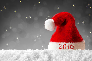 Happy new year 2016 santa hat .