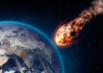 Meteor świecący, gdy wchodzi w ziemską atmosferę
