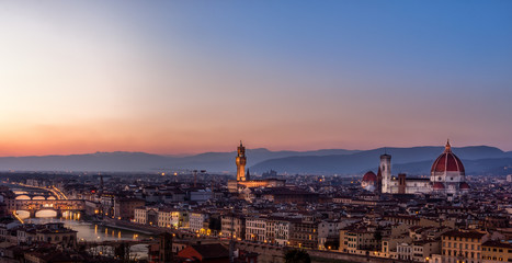 Fototapeta na wymiar Sunset in Florence, Italy