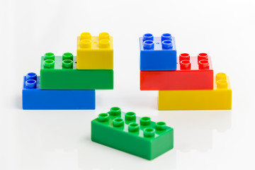 Colorful plastic bricks, missing link