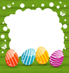 Holiday card with Easter colorful eggs