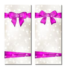 Set of cute cards with gift bows