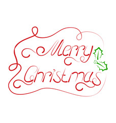 Cute Christmas lettering, handmade calligraphy