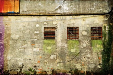 Abandoned house facade