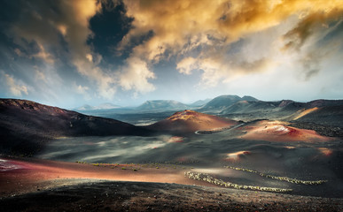 Fototapeta premium beautiful mountain landscape with volcanoes